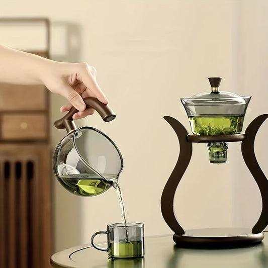 Kung fu tea set automatic glass creative tea maker Palace light tea green tea infuser