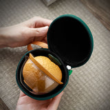 Orange Travel Tea Set with Lid Bowl, Tea Sea, 2 Tea Cups And Travel Bag, Suitable For Home And Outdoor Use