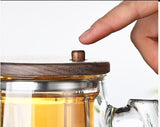 Glass tea pot, lazy person's tea making artifact, Kung Fu tea set, office tea drinking, high-end light luxury