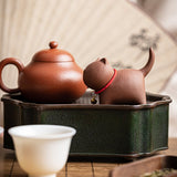 RORA One Set Cute Kitten Tea Pet Purple Sand Handcrafted for Kung Fu Tea Set Acessories for Table Room/Home/Office Tearoom Chinese Kungfu Tea Pet Gift for Tea Lovers