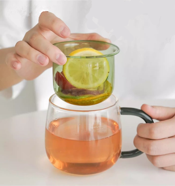 Sea Otter Glass Mugs Double Wall Tea Cup Cartoon Animal Filter Mug Gift