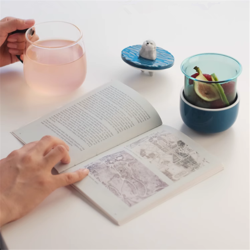 Sea Otter Glass Mugs Double Wall Tea Cup Cartoon Animal Filter Mug Gift