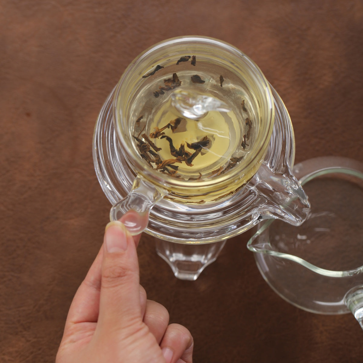 Semi-automatic transparent glass lazy tea set home high borosilicate glass tea maker high appearance level kung fu tea set