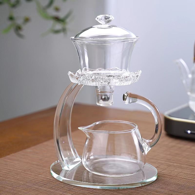 Lotus Glass Kung Fu Teapot Clear Tea Set
