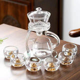 Lotus Glass Kung Fu Teapot Clear Tea Set