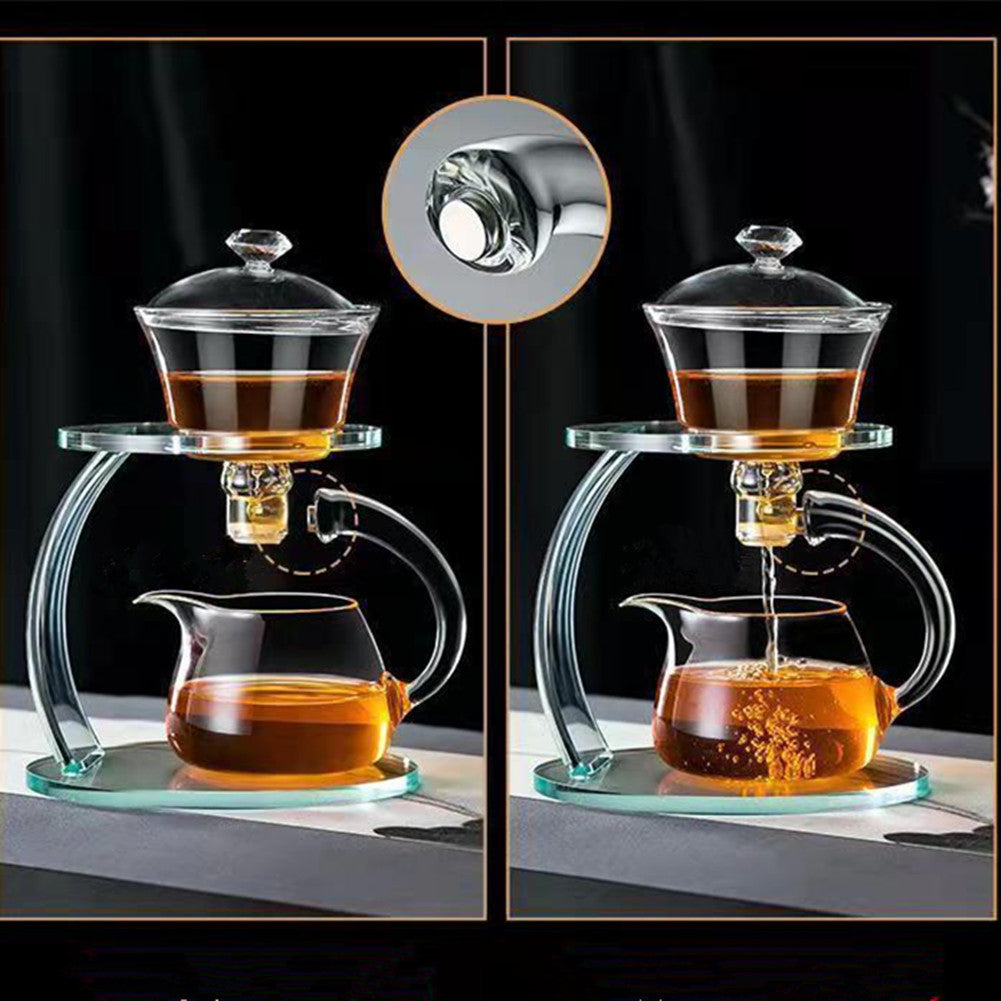 RORA Glass Tea Set Magnetic Crystal Glass Teapot Suit