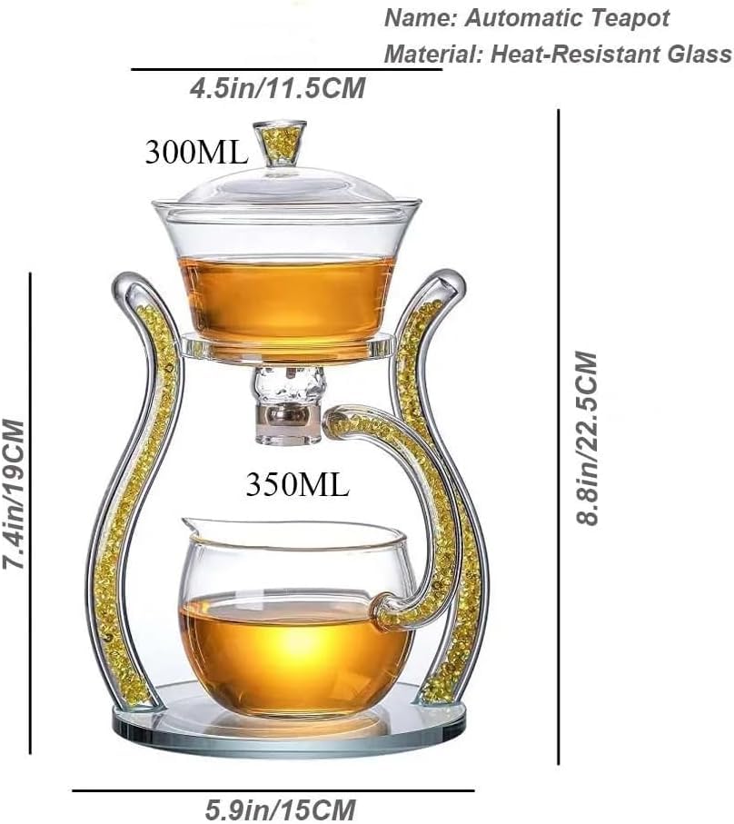 RORA Glass Teapot Set Glass Automatic Magnetic Teapot Set