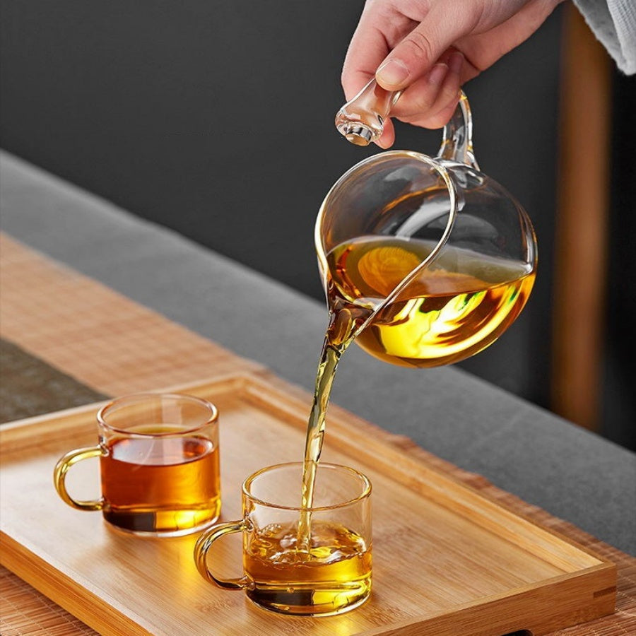 Semi-automatic transparent glass lazy tea set home high borosilicate glass tea maker high appearance level kung fu tea set