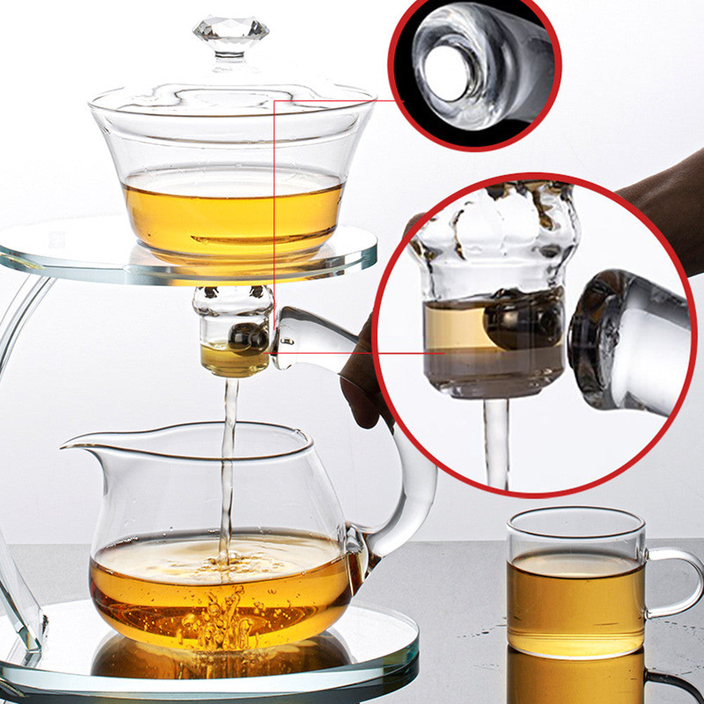 RORA Glass Tea Set Magnetic Crystal Glass Teapot Suit