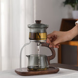 RORA Lazy Kung Fu Glass Teapot Magnetic Glass Teapot Set Office Reception Room Drinking Tea