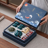 Chinese Kungfu Tea Pot Set with incense burner and Dahongpao Tea