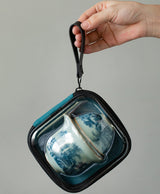 Blue and white porcelain travel tea set