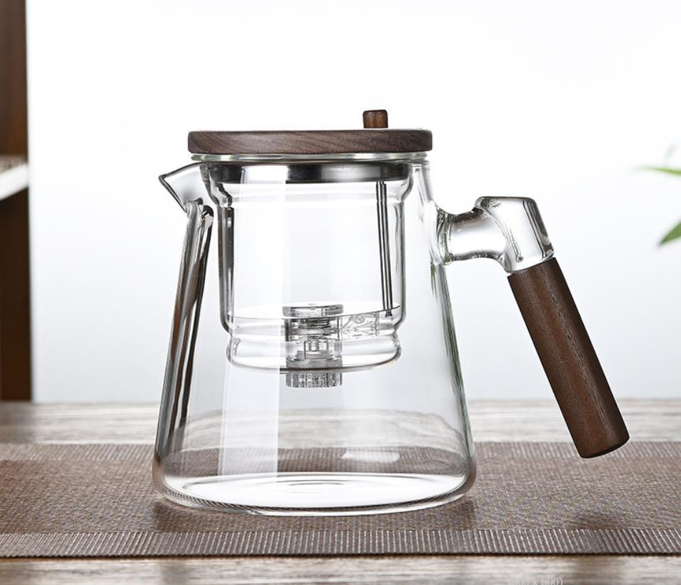 Glass tea pot, lazy person's tea making artifact, Kung Fu tea set, office tea drinking, high-end light luxury