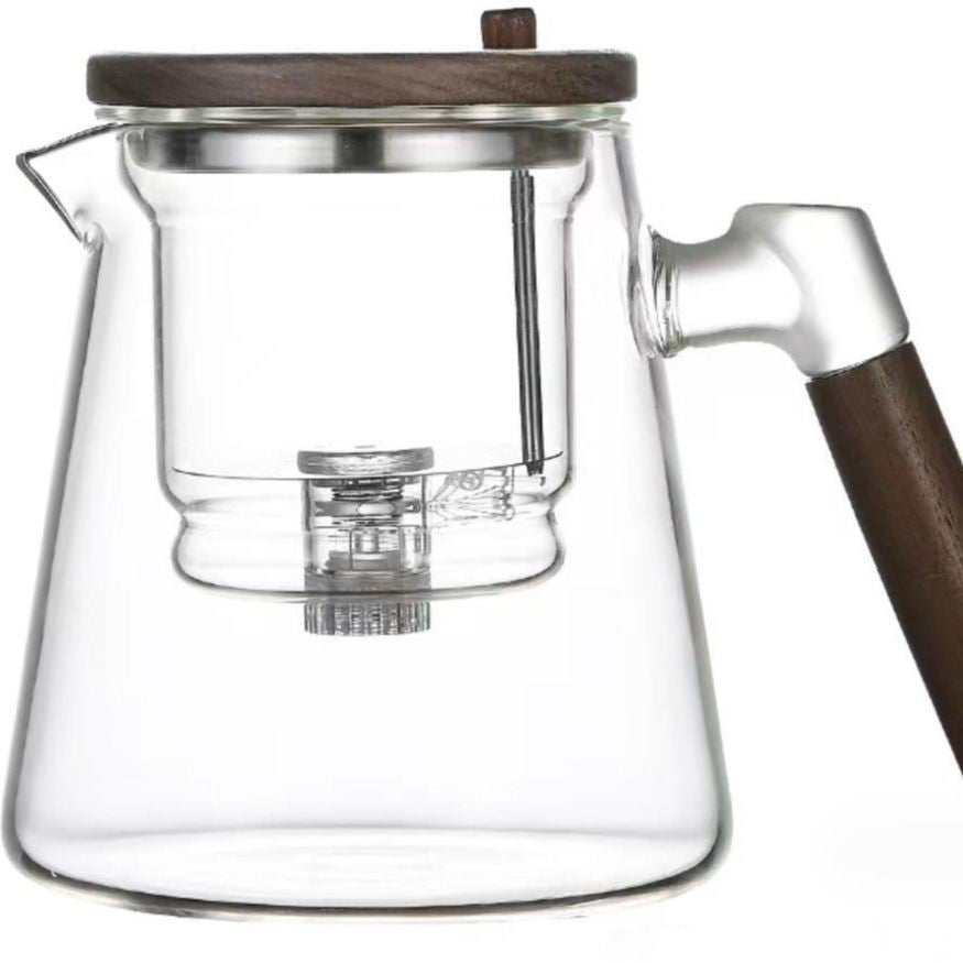 Glass tea pot, lazy person's tea making artifact, Kung Fu tea set, office tea drinking, high-end light luxury