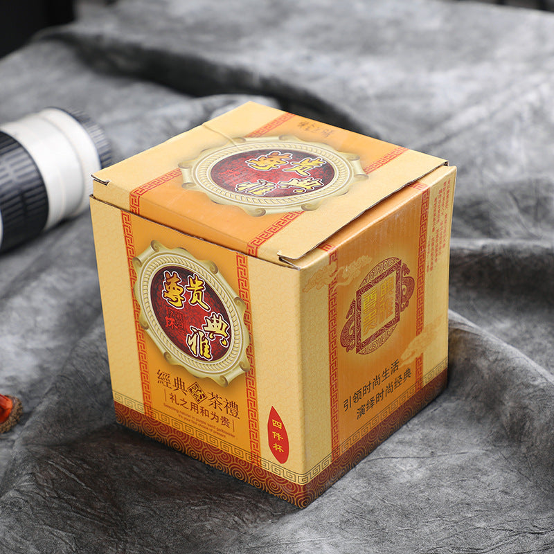 Chinese Jingdezhen Ceramics Teacup with Infuser Lid and Saucer Sets