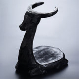 RORA black deer-shaped tea stand holder on a grey background