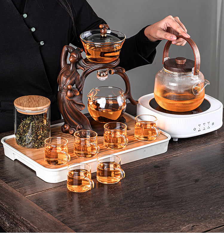 Chang'e Flying to the Moon Lazy Magnetic Kungfu Teapot Set