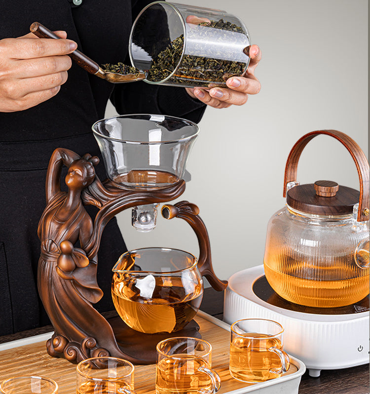 Chang'e Flying to the Moon Lazy Magnetic Kungfu Teapot Set