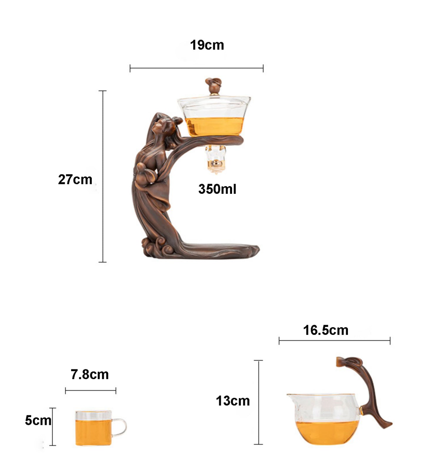 Chang'e Flying to the Moon Lazy Magnetic Kungfu Teapot Set