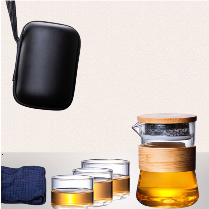 طقم إبريق شاي زجاجي للسفر من رورا