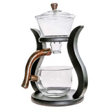 RORA magnetic glass teapot set with blue crystal accents and six glass cups
