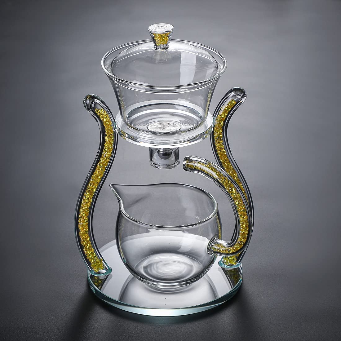 RORA Lazy Kungfu Glass Tea Set مجموعة إبريق شاي زجاجي مغناطيسي
