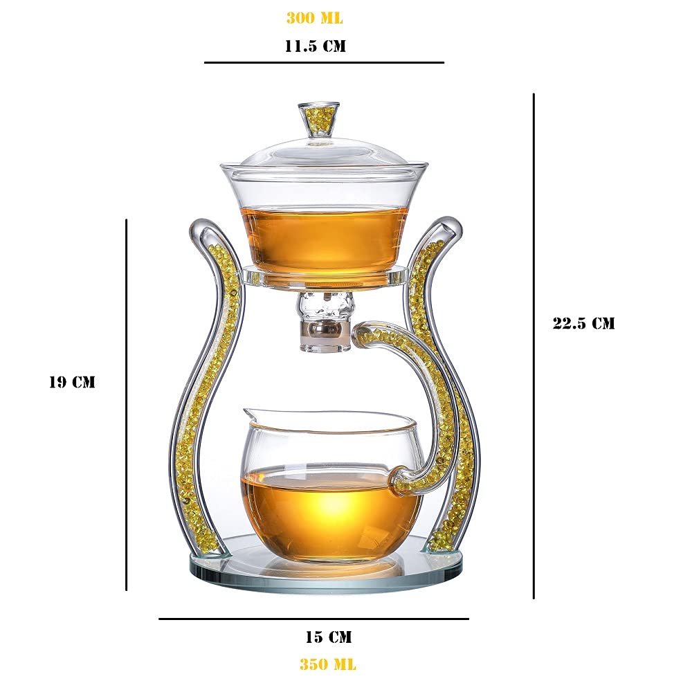 RORA Lazy Kungfu Glass Tea Set مجموعة إبريق شاي زجاجي مغناطيسي
