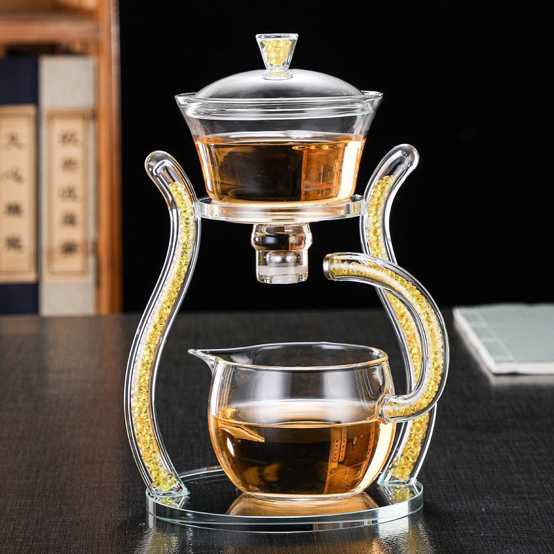 RORA Lazy Kungfu Glass Tea Set مجموعة إبريق شاي زجاجي مغناطيسي