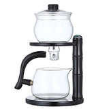 RORA magnetic glass teapot with black frame and glass serving pitcher