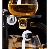 RORA magnetic tea maker with callout close-ups of the magnetic ball valve and handle magnet