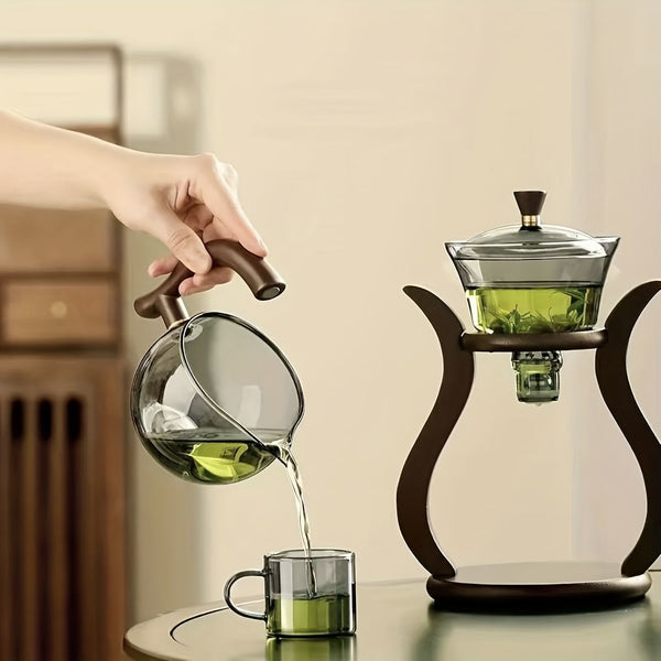 Kung fu tea set automatic glass creative tea maker Palace light tea green tea infuser