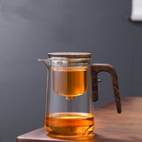 RORA Lazy Kung Fu Glass Teapot Magnetic Glass Teapot Set Large Capacity Teacup Office Reception Room Drinking Tea