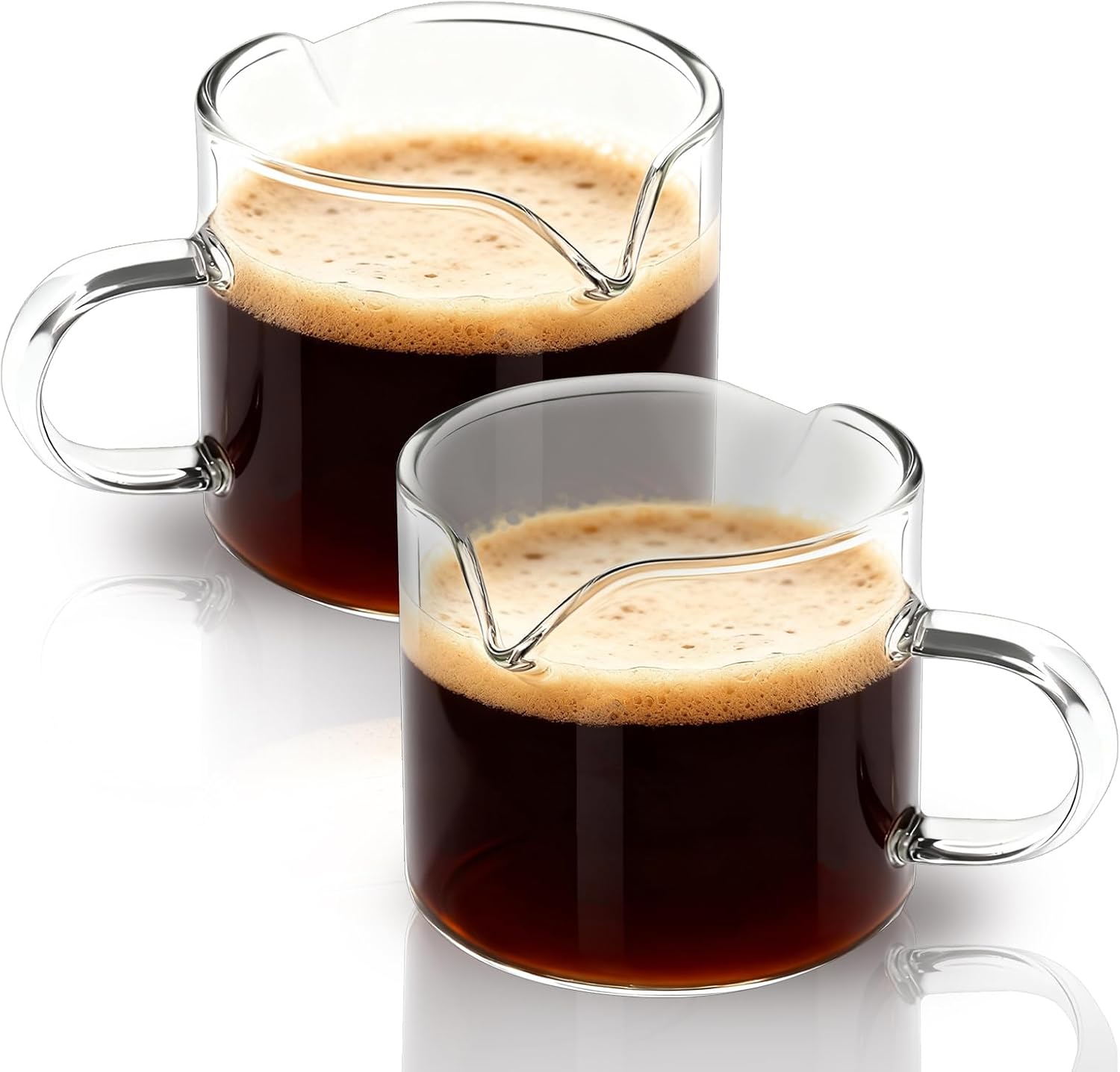 2-Pack Small Glass Pitchers with Handle & Spout, 5oz/150ml Clear Glass ...