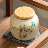 Cute Cat Patterned Ceramic Tea Jar, Tea Storage Jar, Sealed Jar, Storage Jar, Capacity 200ML, Suitable For Loose Leaf Tea, Spices, Coffee Beans