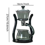 High borosilicate glass all grey tea set home magnetic office brewing teapot lazy tea maker