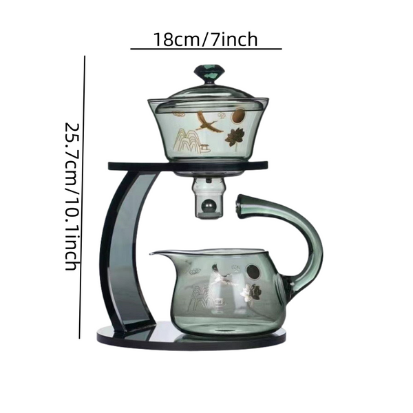 High borosilicate glass ascending grey Fairy Crane tea set home magnetic office brewing teapot lazy tea maker