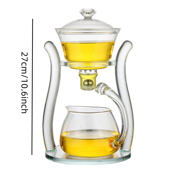 Glass palace lamp tea set tea cup set semi-automatic glass tea set Kung fu tea set net red glass tea cup