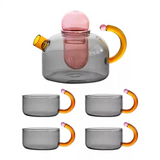 Contrasting Colored Glass Teapot Home Electric Pottery Boiling Tea Kettle with Cartridge
