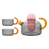 Contrasting Colored Glass Teapot Home Electric Pottery Boiling Tea Kettle with Cartridge