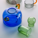 Contrasting Colored Glass Teapot Home Electric Pottery Boiling Tea Kettle with Cartridge