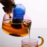 Contrasting Colored Glass Teapot Home Electric Pottery Boiling Tea Kettle with Cartridge
