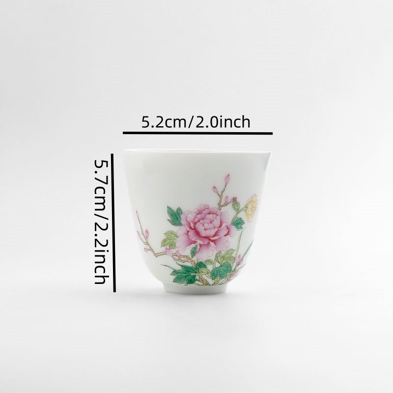 Little porcelain selected Jingdezhen hand-painted pastel peony master cup single cup