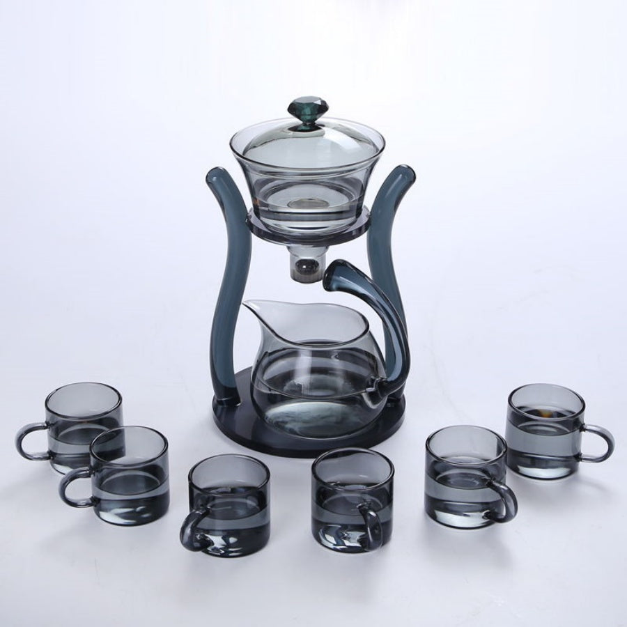 Glass palace lamp tea set tea cup set semi-automatic glass tea set Kun ...