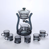 Glass palace lamp tea set tea cup set semi-automatic glass tea set Kung fu tea set net red glass tea cup