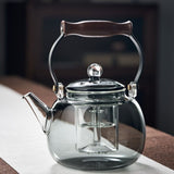High borosilicate glass teapot Star bead lifting beam around the stove tea maker kung fu tea set set cooking one teapot