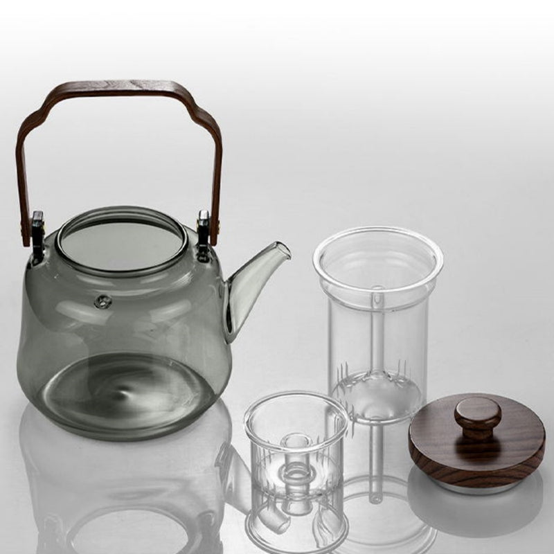 Walnut electric pottery stove household small tea maker glass kettle steaming teapot kung fu tea set