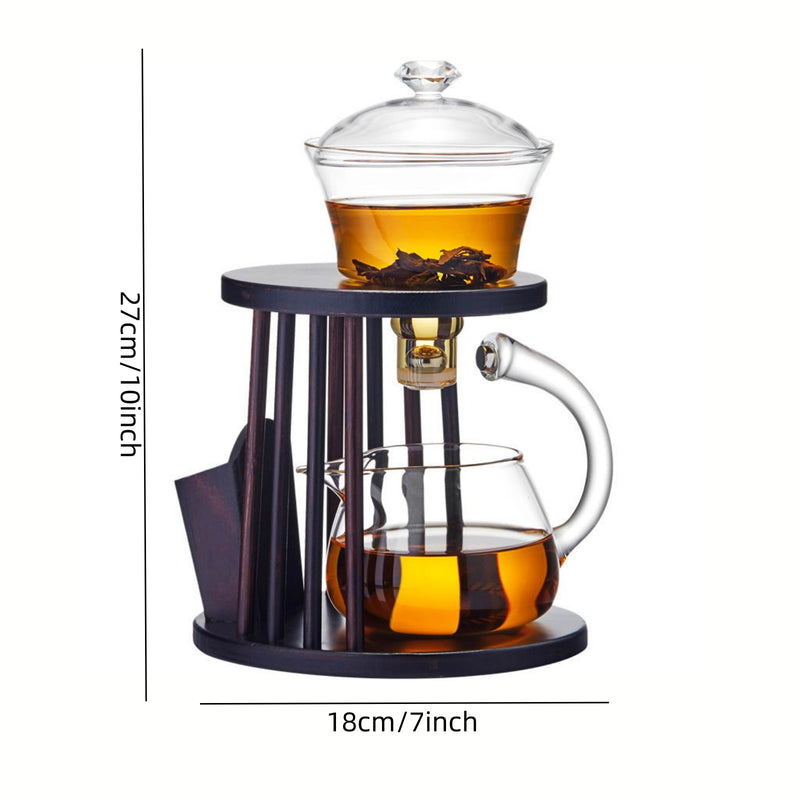 Semi-automatic transparent glass lazy tea set home high borosilicate glass tea maker high appearance level kung fu tea set