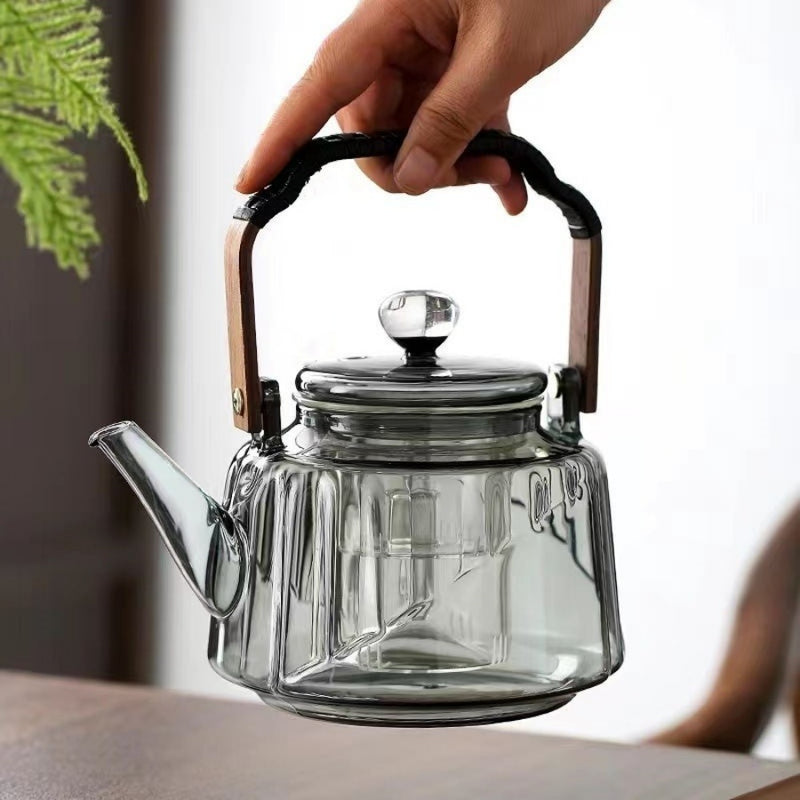 Walnut electric pottery stove household small tea maker glass kettle steaming teapot kung fu tea set