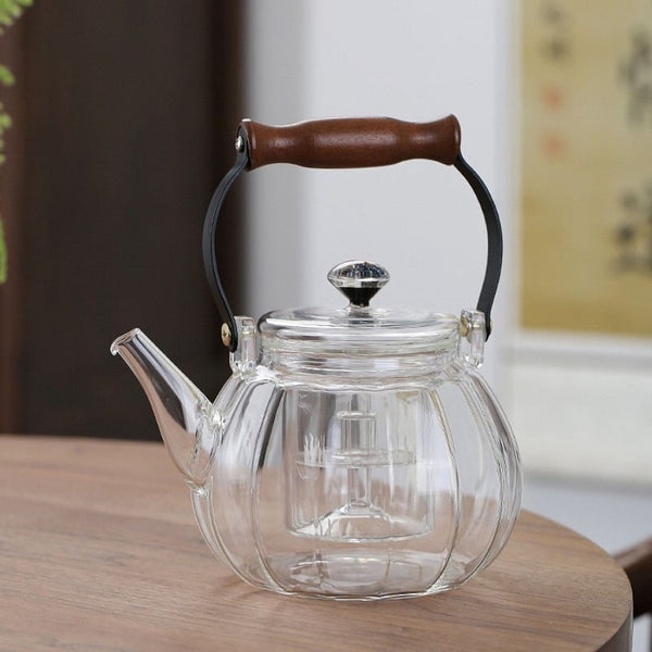 Walnut electric pottery stove household small tea maker glass kettle steaming teapot kung fu tea set