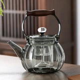 Walnut electric pottery stove household small tea maker glass kettle steaming teapot kung fu tea set